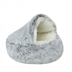 Faux Fur Cuddler Round Comfortable Self Warming Pet Bed