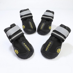 Dog Boots Waterproof Shoes for Dogs with Reflective Strips Rugged Anti-Slip Sole 4PCS/Set