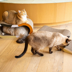 Cat Scratcher Cardboard 3 Packs Cat Scratching Pad Lounge Bed Corrugated Cat Scratch Pad with Catnip Durable Reversible