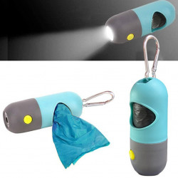 Dog Poop Waste Bag Holder Dispenser with LED Flashlight