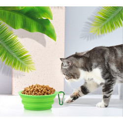 Pet Collapsible Silicone Food and Water Travel Bowl with Clip