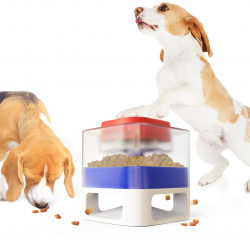 Dog Food Dispenser Container Toy with Button