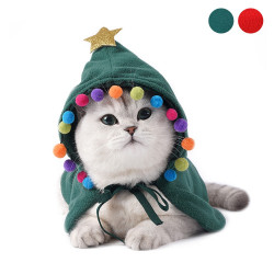 Pet Christmas Costume Puppy Xmas Cloak with Star